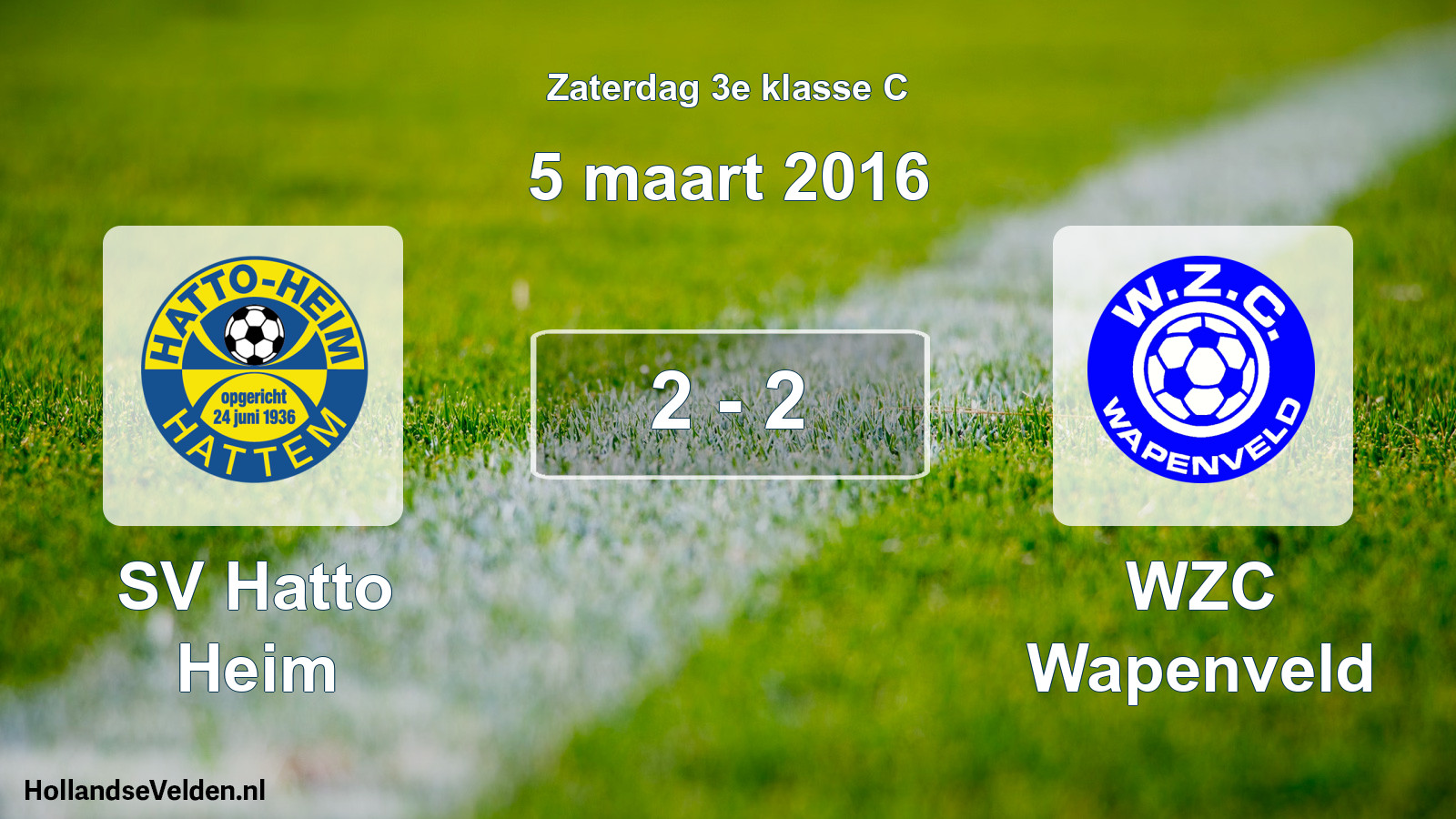 Total number of matches played: SV Hatto Heim - WZC Wapenveld 2 - 2 (5 March 2016)