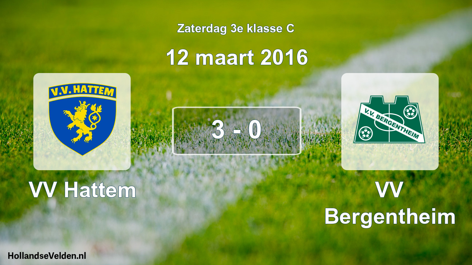 Total number of matches played: VV Hattem - VV Bergentheim 3 - 0 (12 March 2016)
