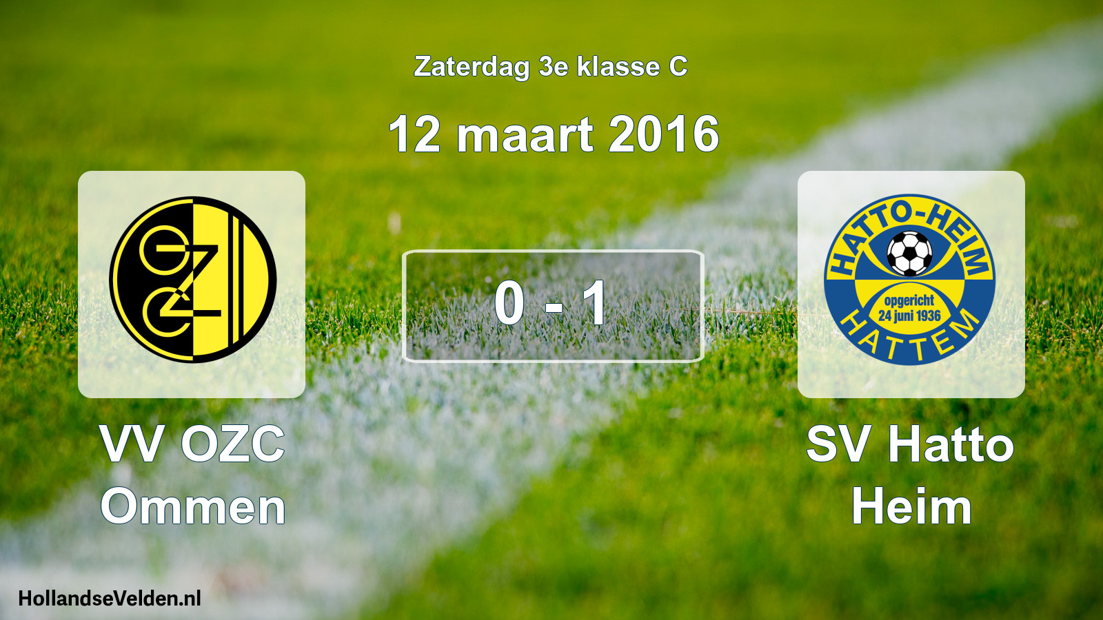Total number of matches played: VV OZC Ommen - SV Hatto Heim 0 - 1 (12 March 2016)