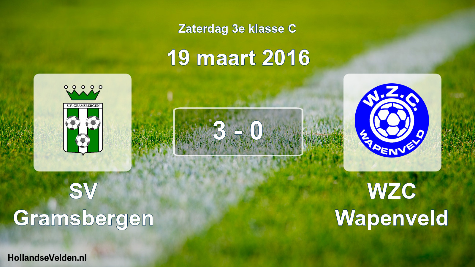 Total number of matches played: SV Gramsbergen - WZC Wapenveld 3 - 0 (19 March 2016)