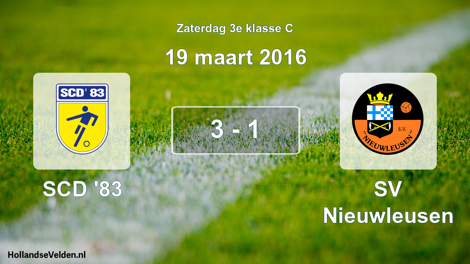 Total number of matches played: SCD '83 - SV Nieuwleusen 3 - 1 (19 March 2016)