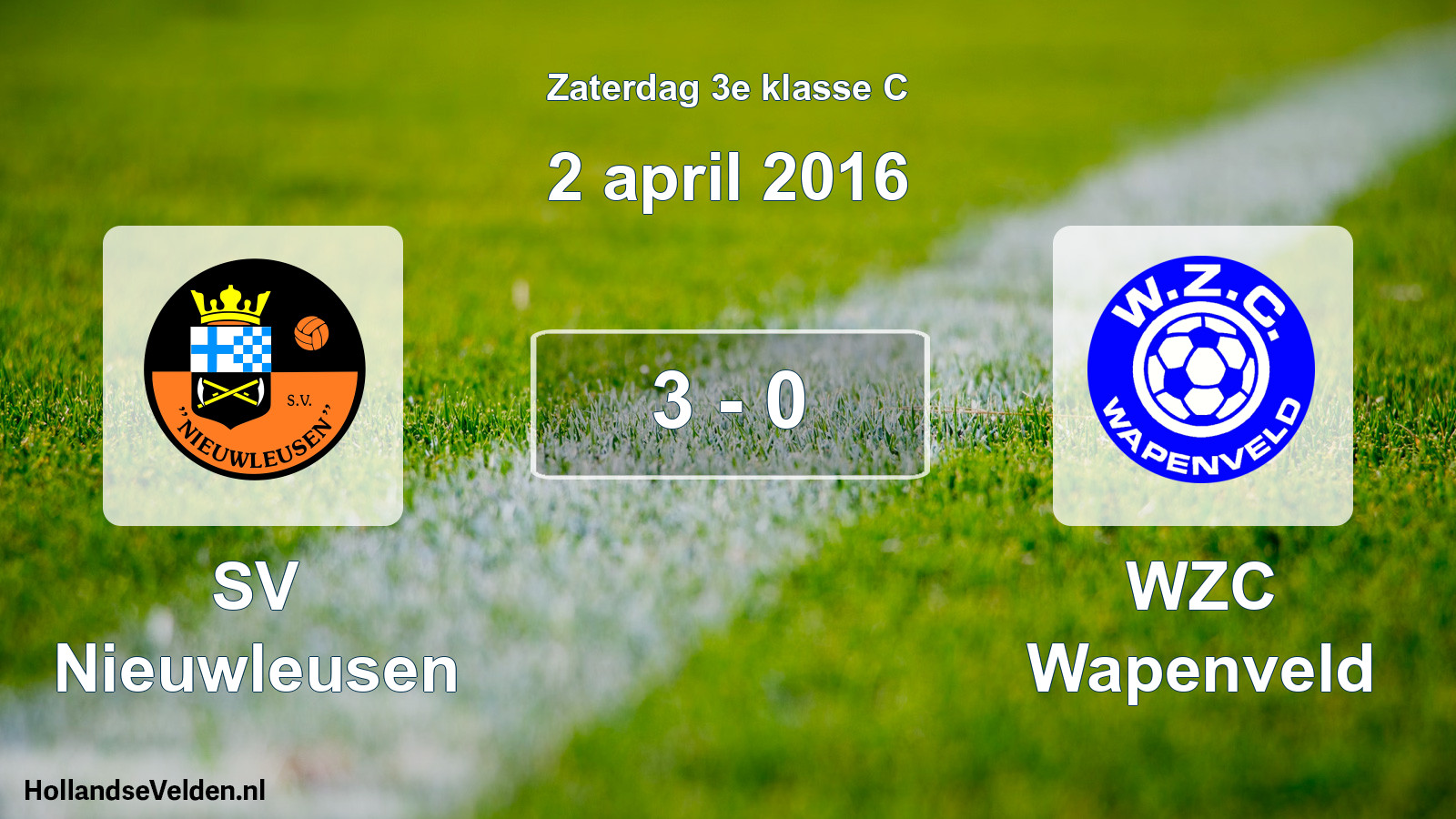 Total number of matches played: SV Nieuwleusen - WZC Wapenveld 3 - 0 (2 April 2016)