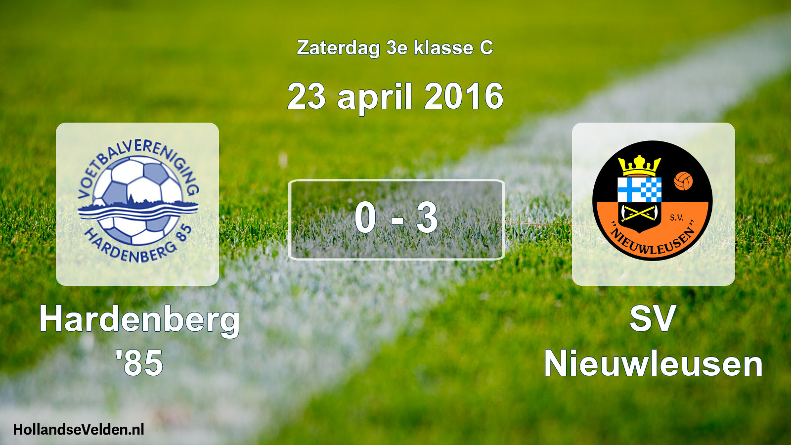 Total number of matches played: Hardenberg '85 - SV Nieuwleusen 0 - 3 (23 April 2016)