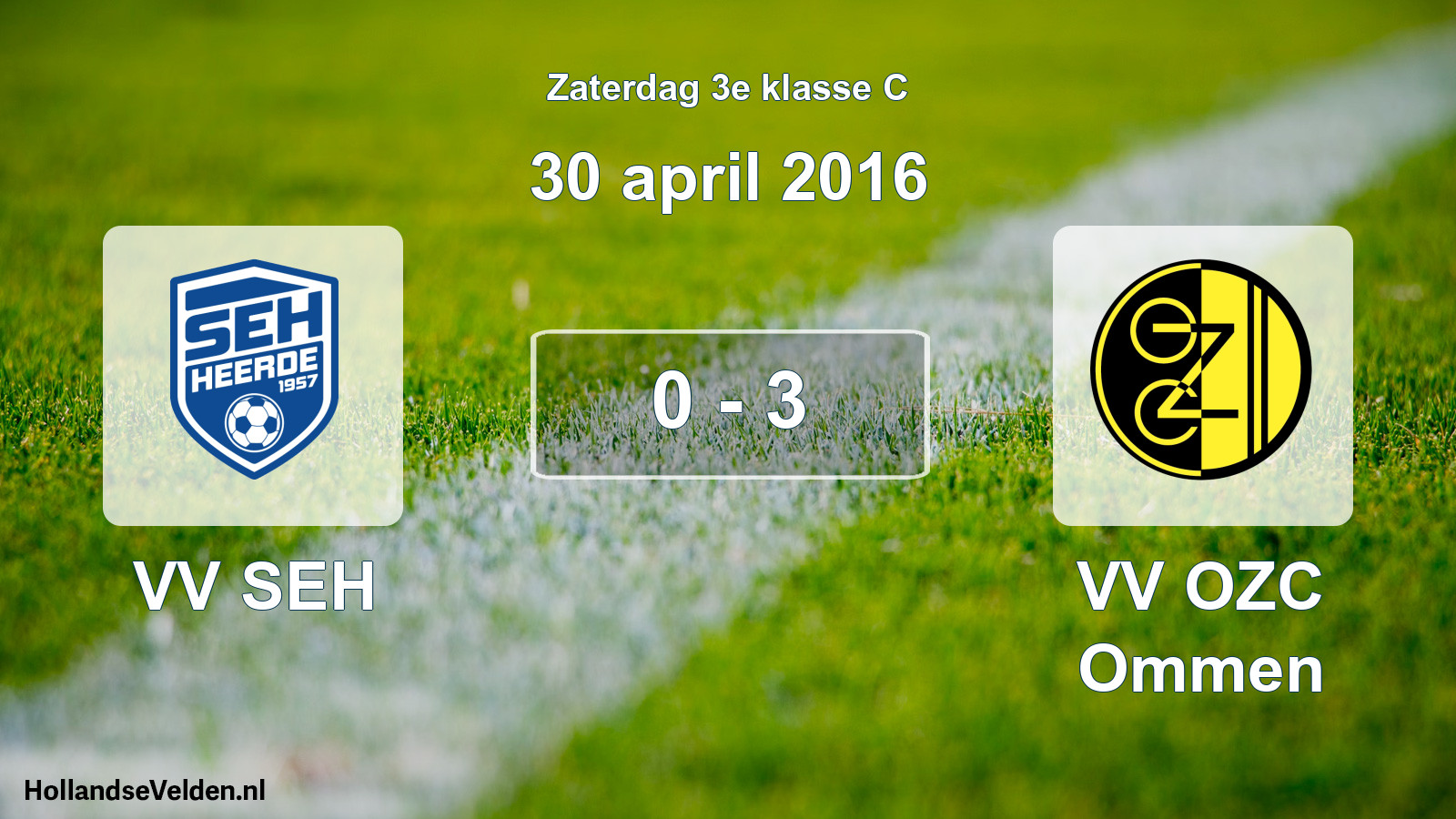 Total number of matches played: VV SEH - VV OZC Ommen 0 - 3 (30 April 2016)