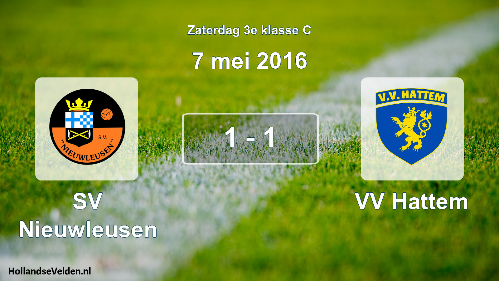 Total number of matches played: SV Nieuwleusen - VV Hattem 1 - 1 (7 May 2016)