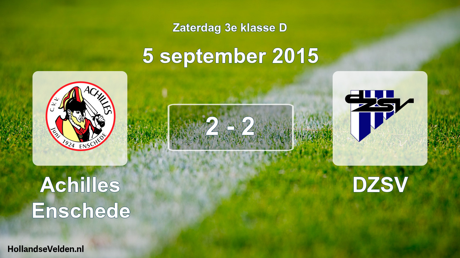 Total number of matches played: Achilles Enschede - DZSV 2 - 2 (5 September 2015)