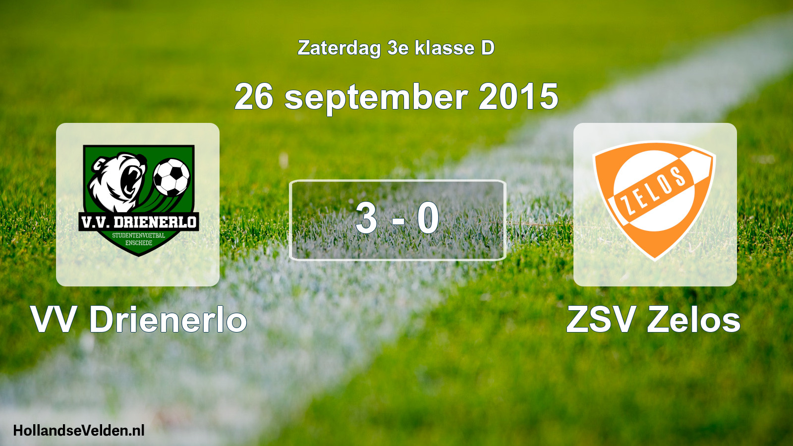 Total number of matches played: VV Drienerlo - ZSV Zelos 3 - 0 (26 September 2015)