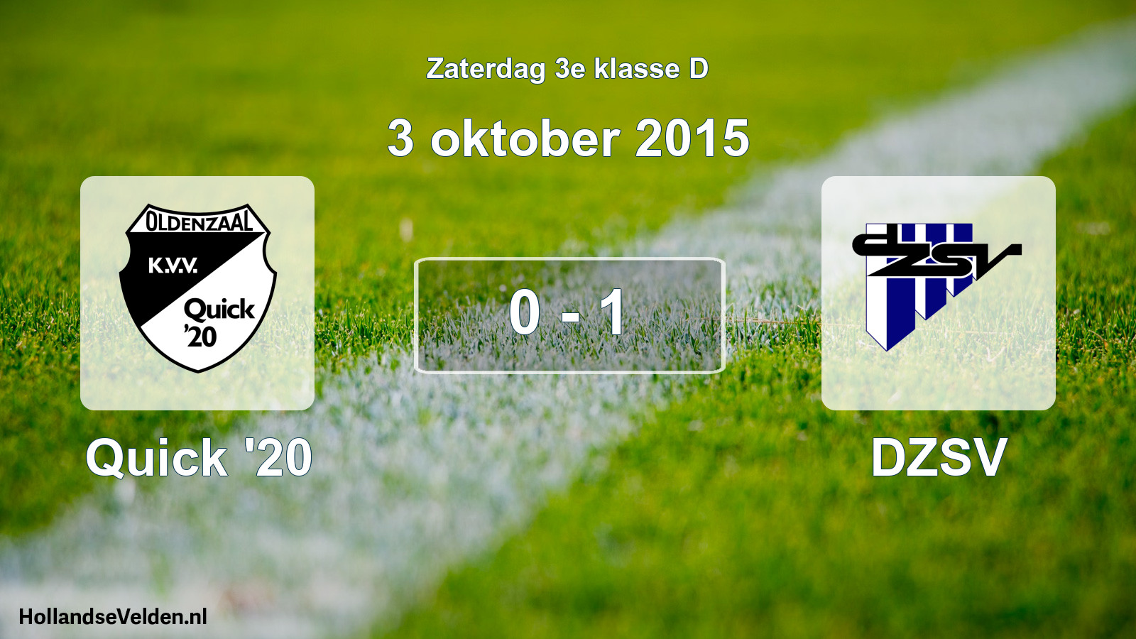 Total number of matches played: Quick '20 - DZSV 0 - 1 (3 October 2015)