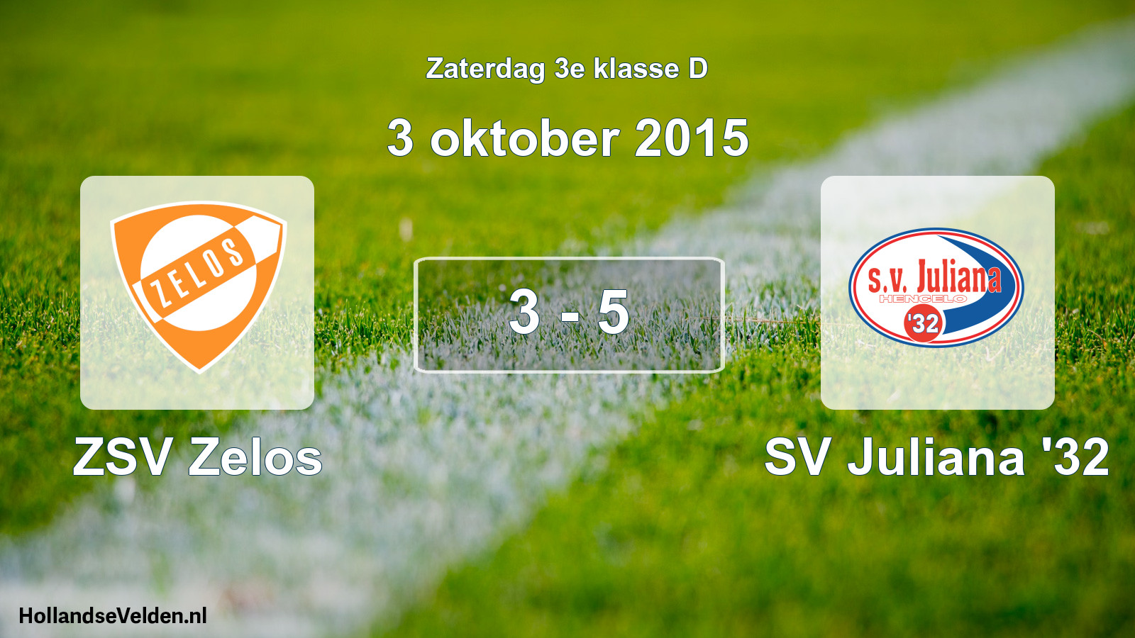 Total number of matches played: ZSV Zelos - SV Juliana '32 3 - 5 (3 October 2015)