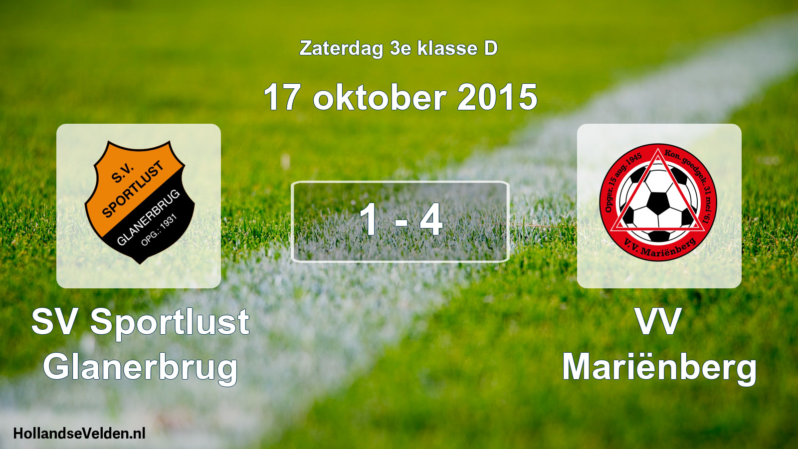 Total number of matches played: SV Sportlust Glanerbrug - VV Mariënberg 1 - 4 (17 October 2015)