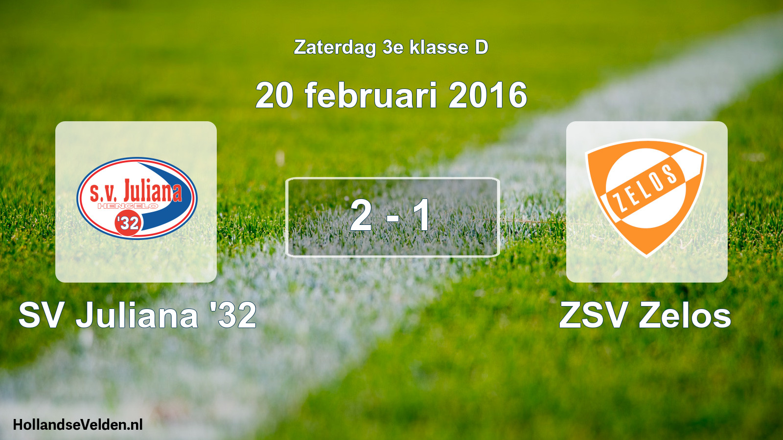 Total number of matches played: SV Juliana '32 - ZSV Zelos 2 - 1 (20 February 2016)