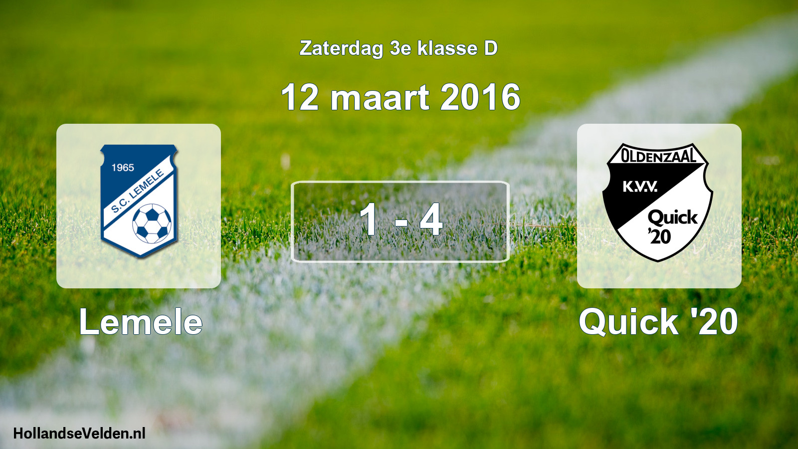 Total number of matches played: Lemele - Quick '20 1 - 4 (12 March 2016)