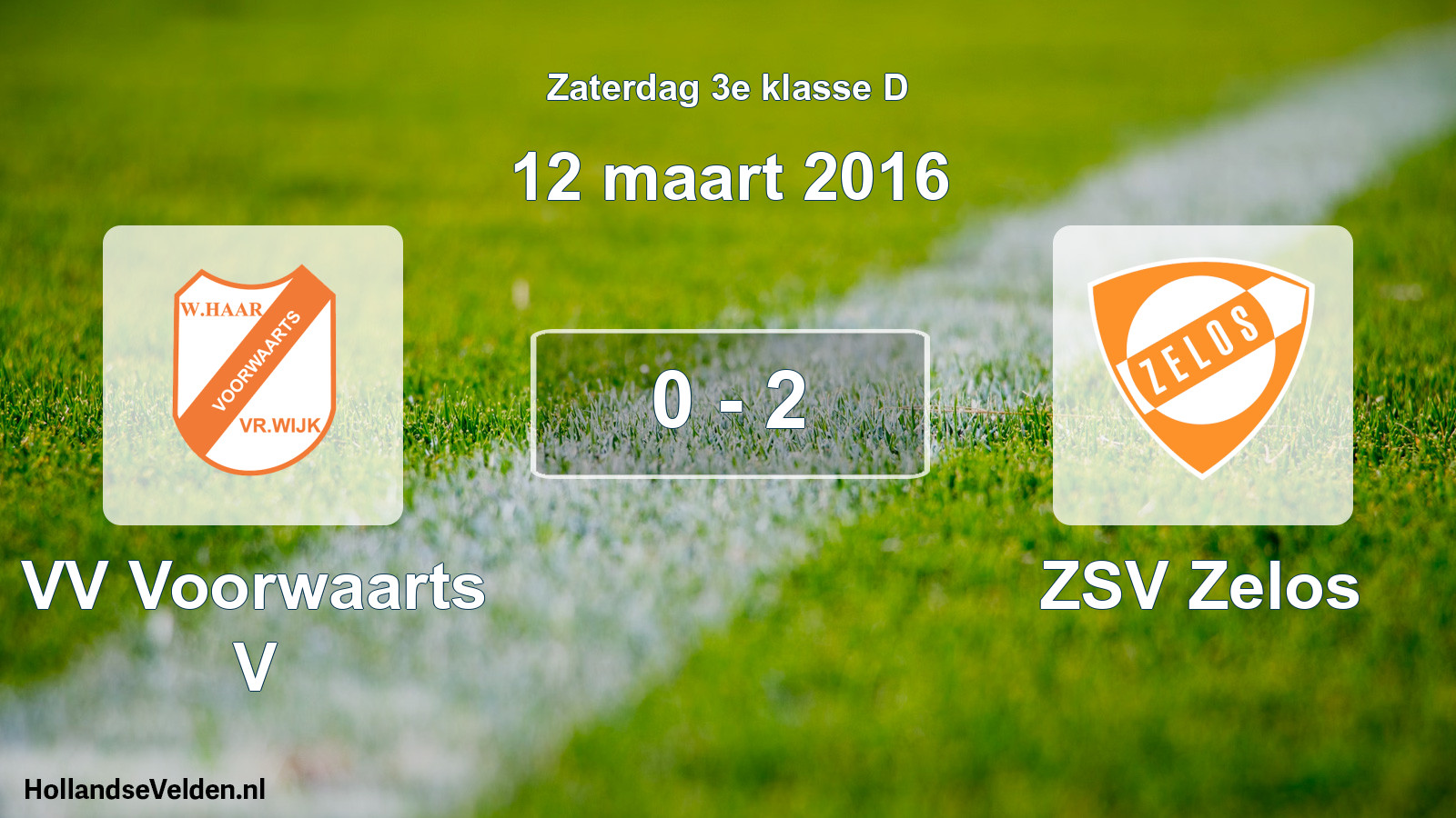 Total number of matches played: VV Voorwaarts V - ZSV Zelos 0 - 2 (12 March 2016)