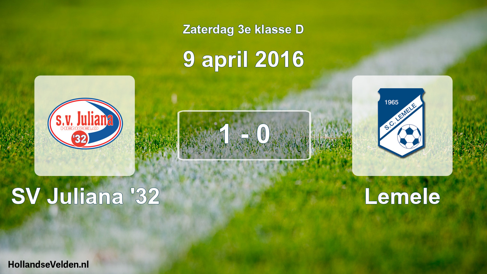 Total number of matches played: SV Juliana '32 - Lemele 1 - 0 (9 April 2016)