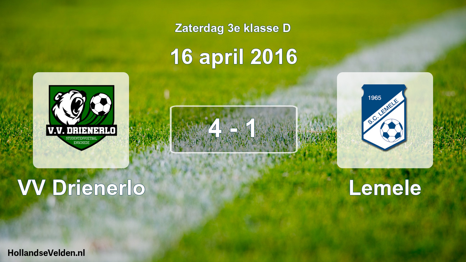 Total number of matches played: VV Drienerlo - Lemele 4 - 1 (16 April 2016)