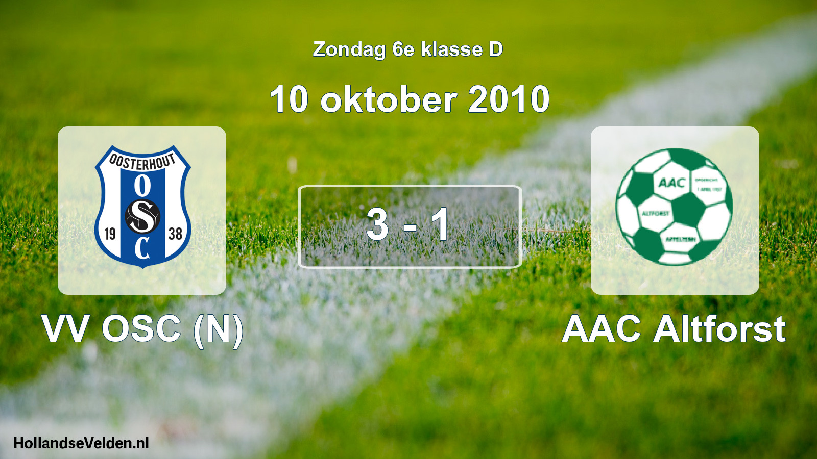 Total number of matches played: VV OSC (N) - AAC Altforst 3 - 1 (10 October 2010)