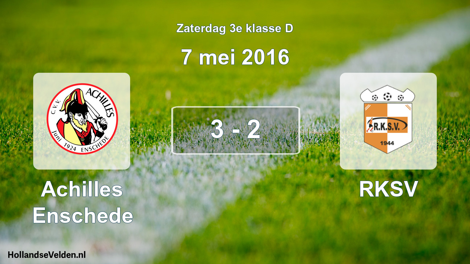Total number of matches played: Achilles Enschede - RKSV 3 - 2 (7 May 2016)