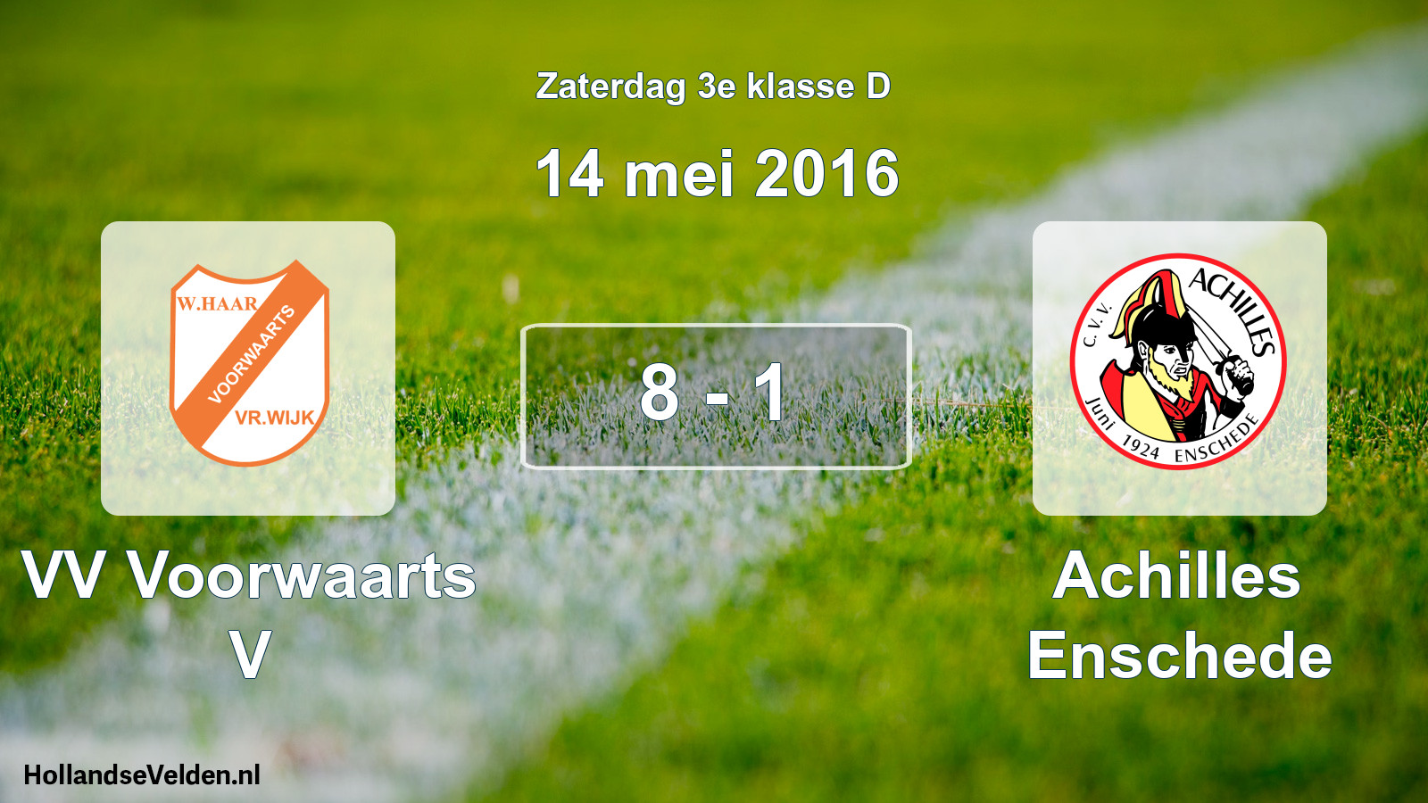 Total number of matches played: VV Voorwaarts V - Achilles Enschede 8 - 1 (14 May 2016)