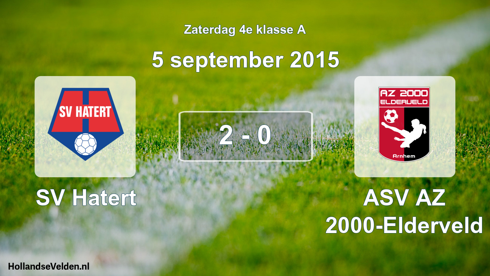 Total number of matches played: SV Hatert - ASV AZ 2000-Elderveld 2 - 0 (5 September 2015)