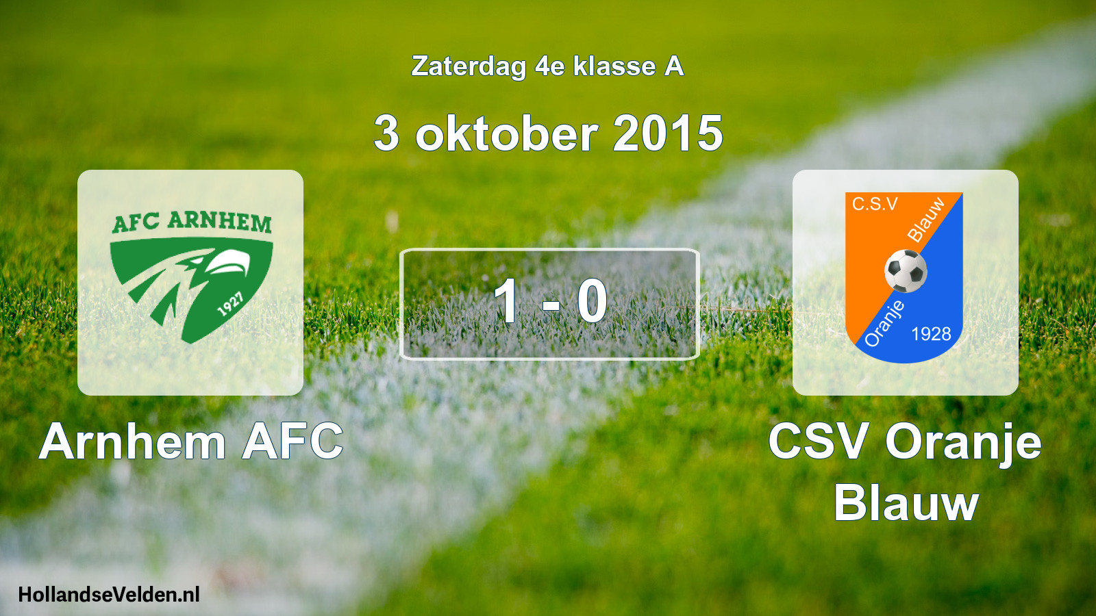 Total number of matches played: Arnhem AFC - CSV Oranje Blauw 1 - 0 (3 October 2015)