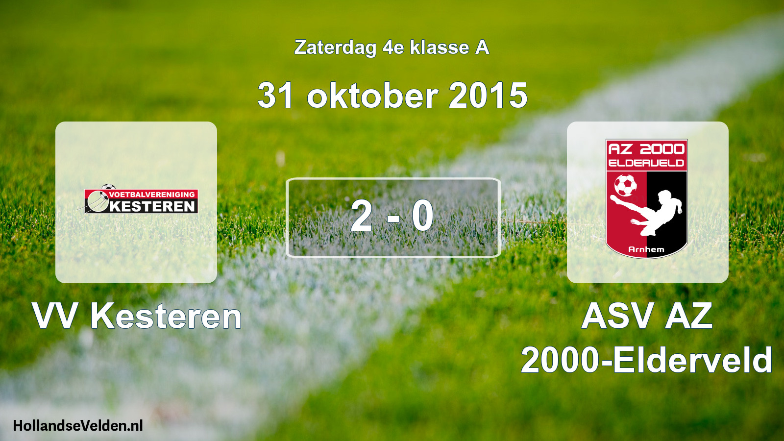 Total number of matches played: VV Kesteren - ASV AZ 2000-Elderveld 2 - 0 (31 October 2015)
