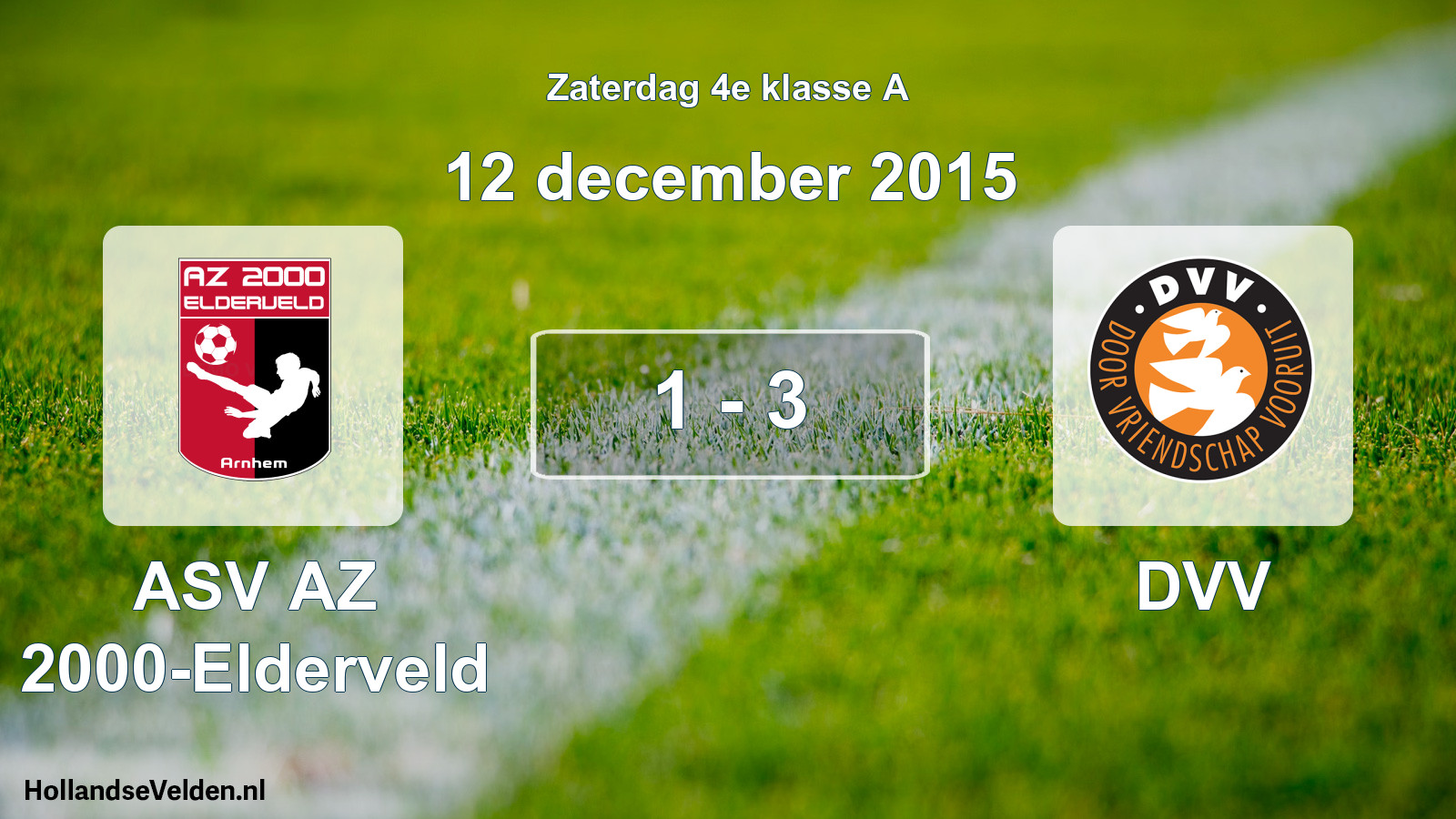 Total number of matches played: ASV AZ 2000-Elderveld - DVV 1 - 3 (12 December 2015)