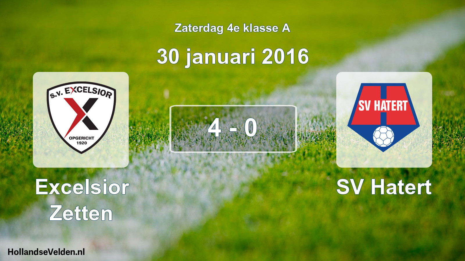 Total number of matches played: Excelsior Zetten - SV Hatert 4 - 0 (30 January 2016)