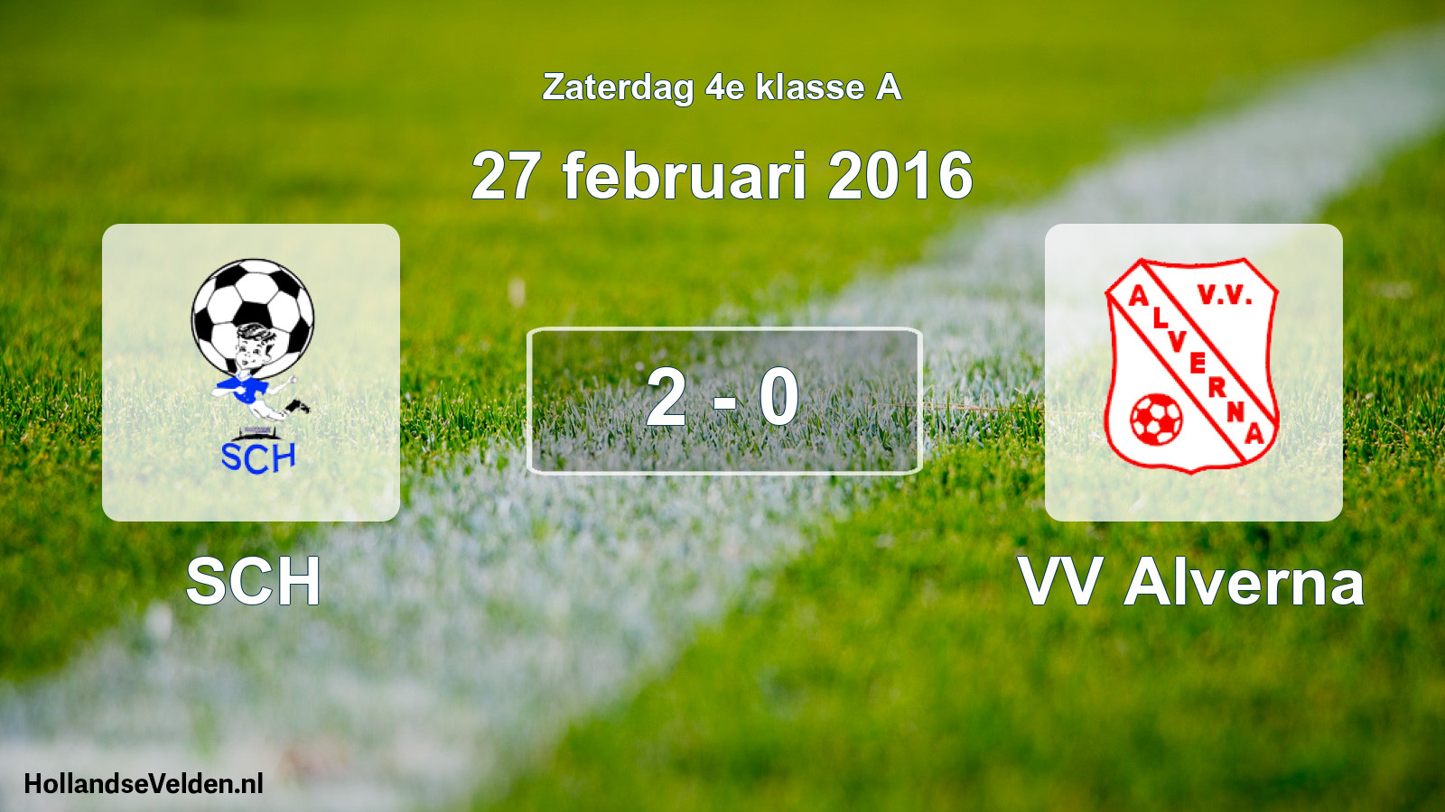 Total number of matches played: SCH - VV Alverna 2 - 0 (27 February 2016)