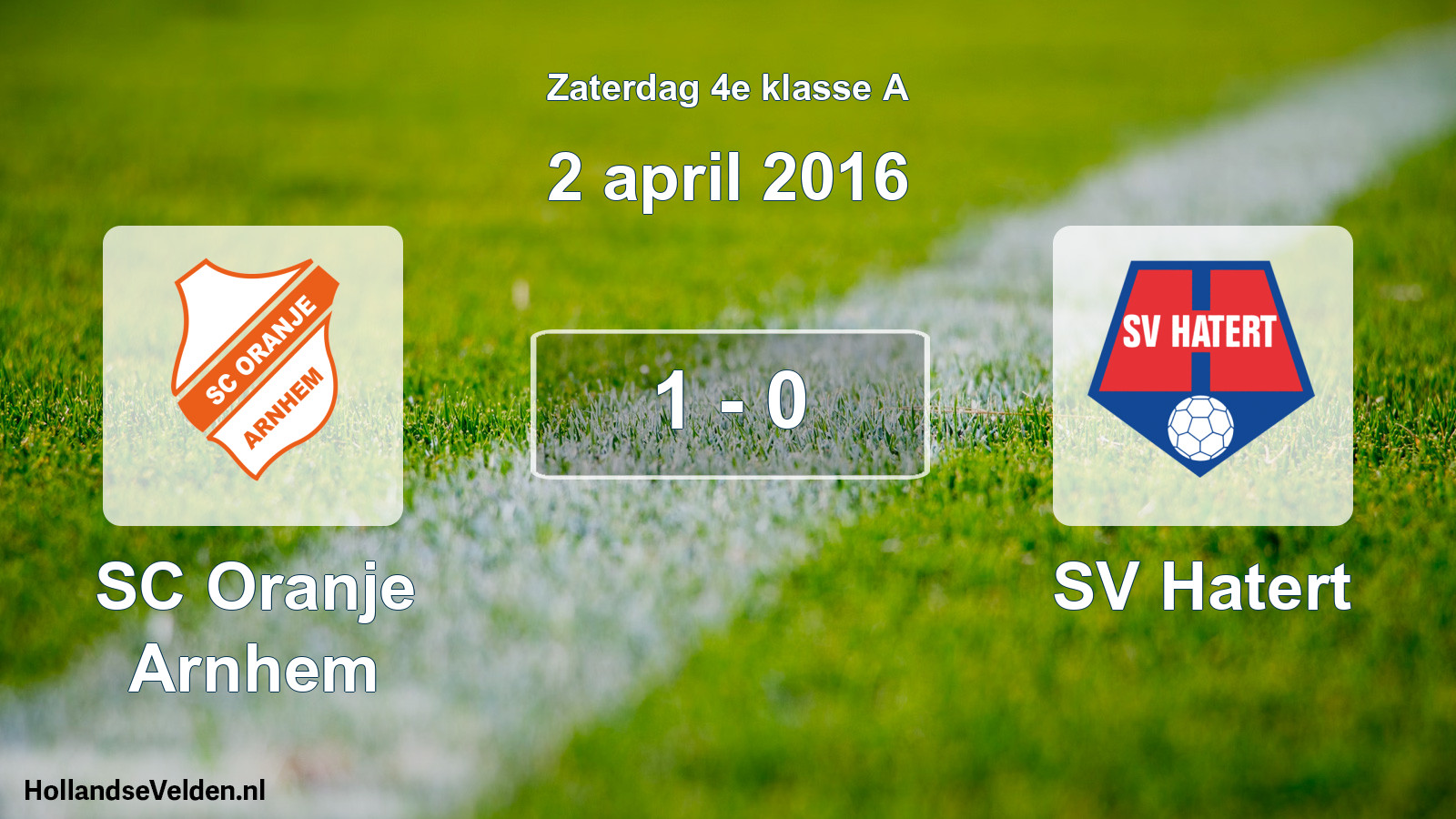 Total number of matches played: SC Oranje Arnhem - SV Hatert 1 - 0 (2 April 2016)