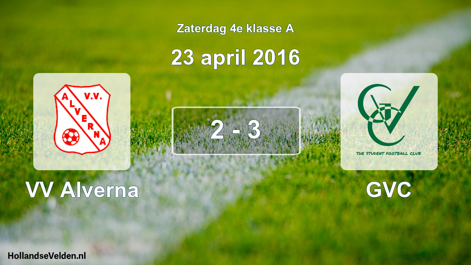 Total number of matches played: VV Alverna - GVC 2 - 3 (23 April 2016)