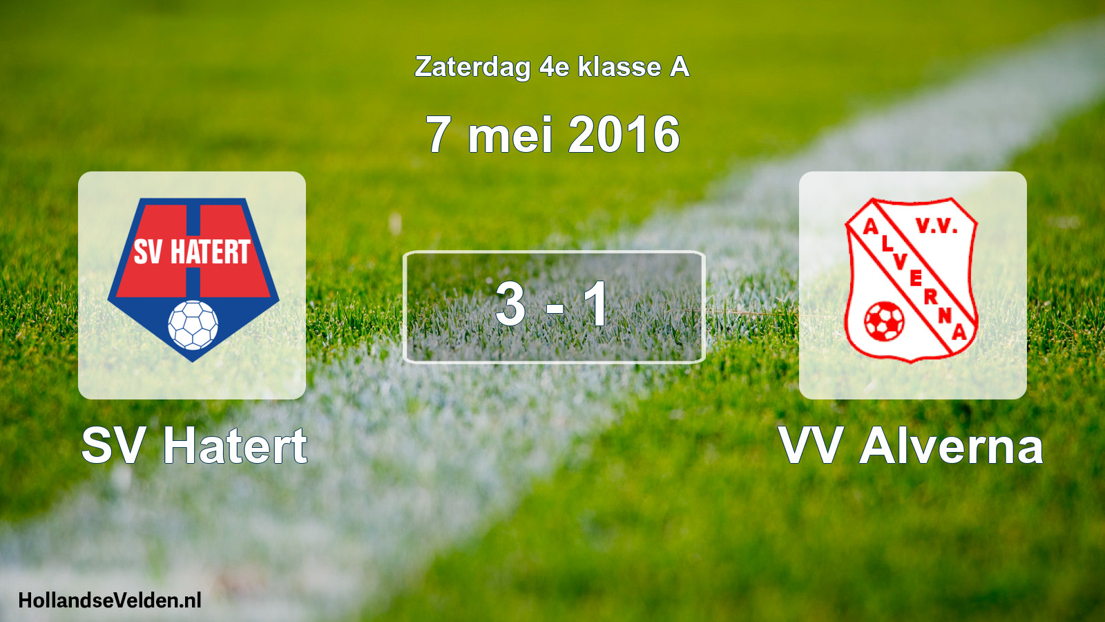 Total number of matches played: SV Hatert - VV Alverna 3 - 1 (7 May 2016)