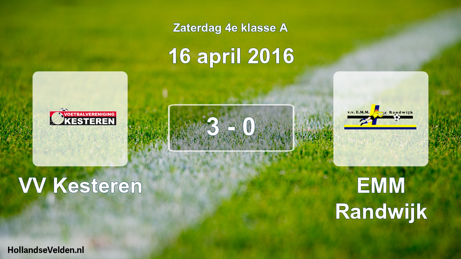 Total number of matches played: VV Kesteren - EMM Randwijk 3 - 0 (16 April 2016)