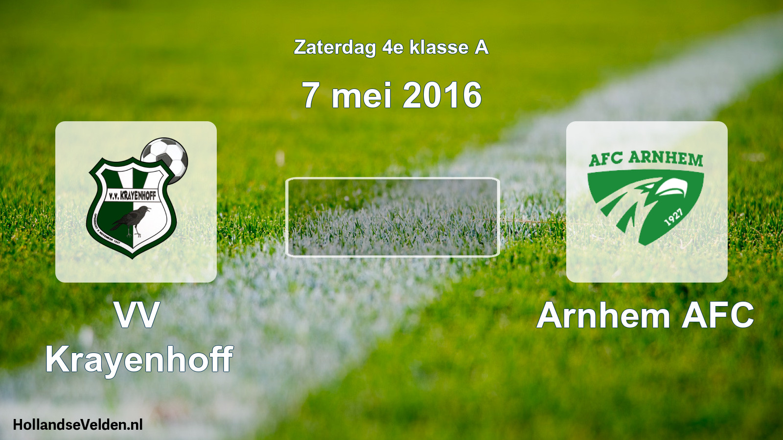 Scheduled Match: VV Krayenhoff - Arnhem AFC (7 May 2016)