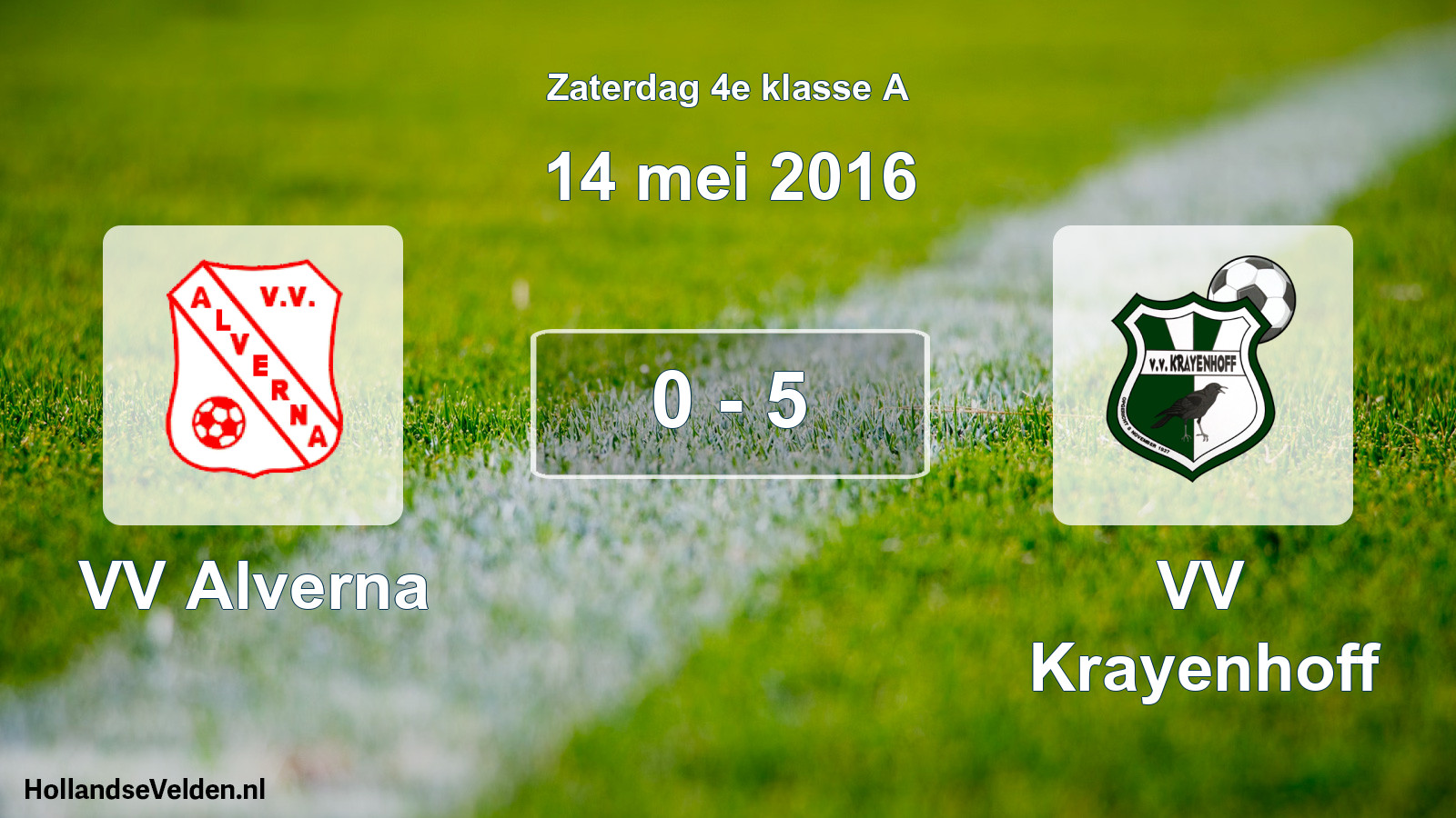 Total number of matches played: VV Alverna - VV Krayenhoff 0 - 5 (14 May 2016)