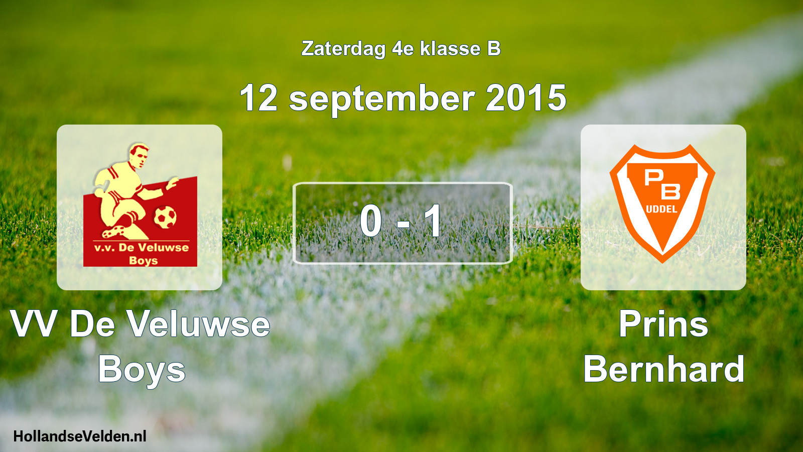 Total number of matches played: VV De Veluwse Boys - Prins Bernhard 0 - 1 (12 September 2015)