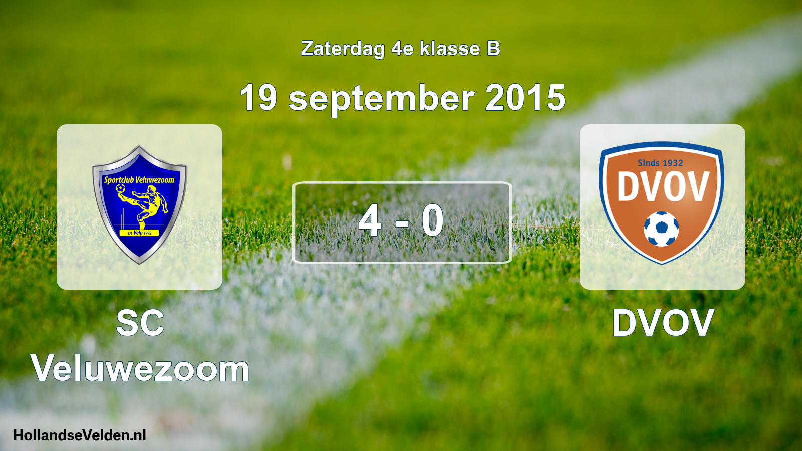 Total number of matches played: SC Veluwezoom - DVOV 4 - 0 (19 September 2015)