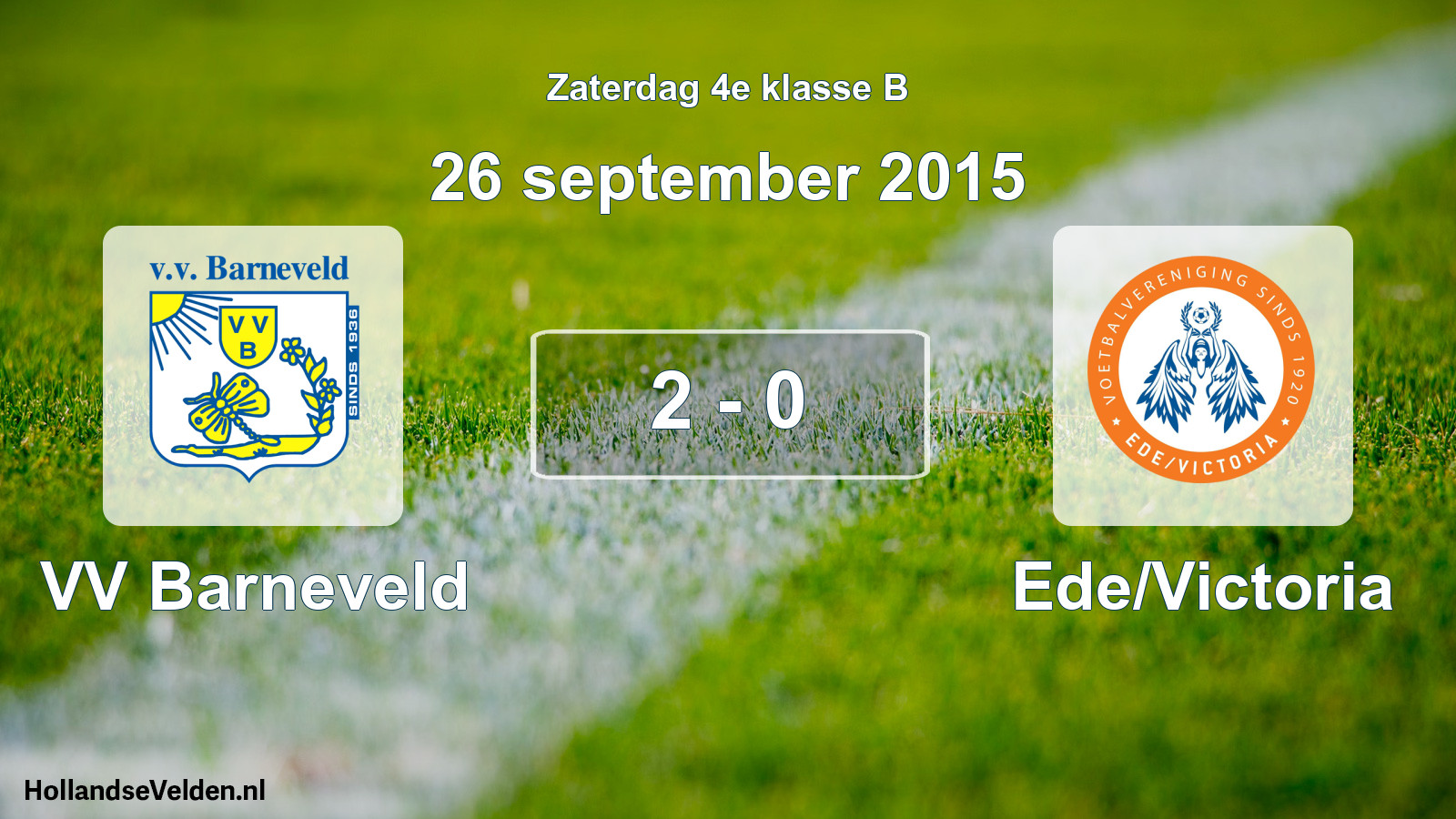 Total number of matches played: VV Barneveld - Ede/Victoria 2 - 0 (26 September 2015)