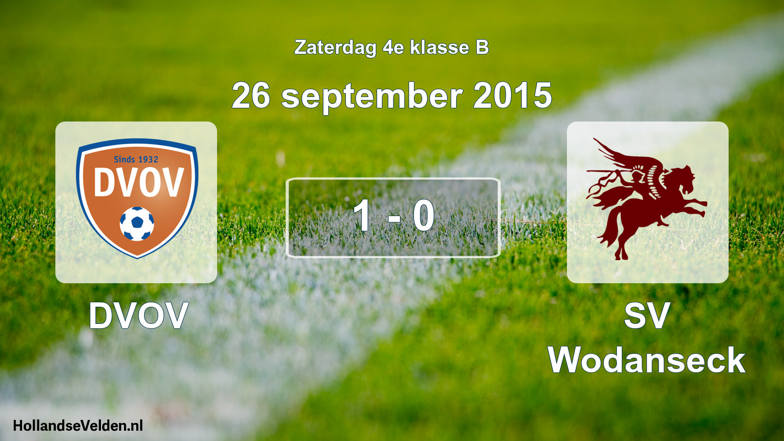 Total number of matches played: DVOV - SV Wodanseck 1 - 0 (26 September 2015)