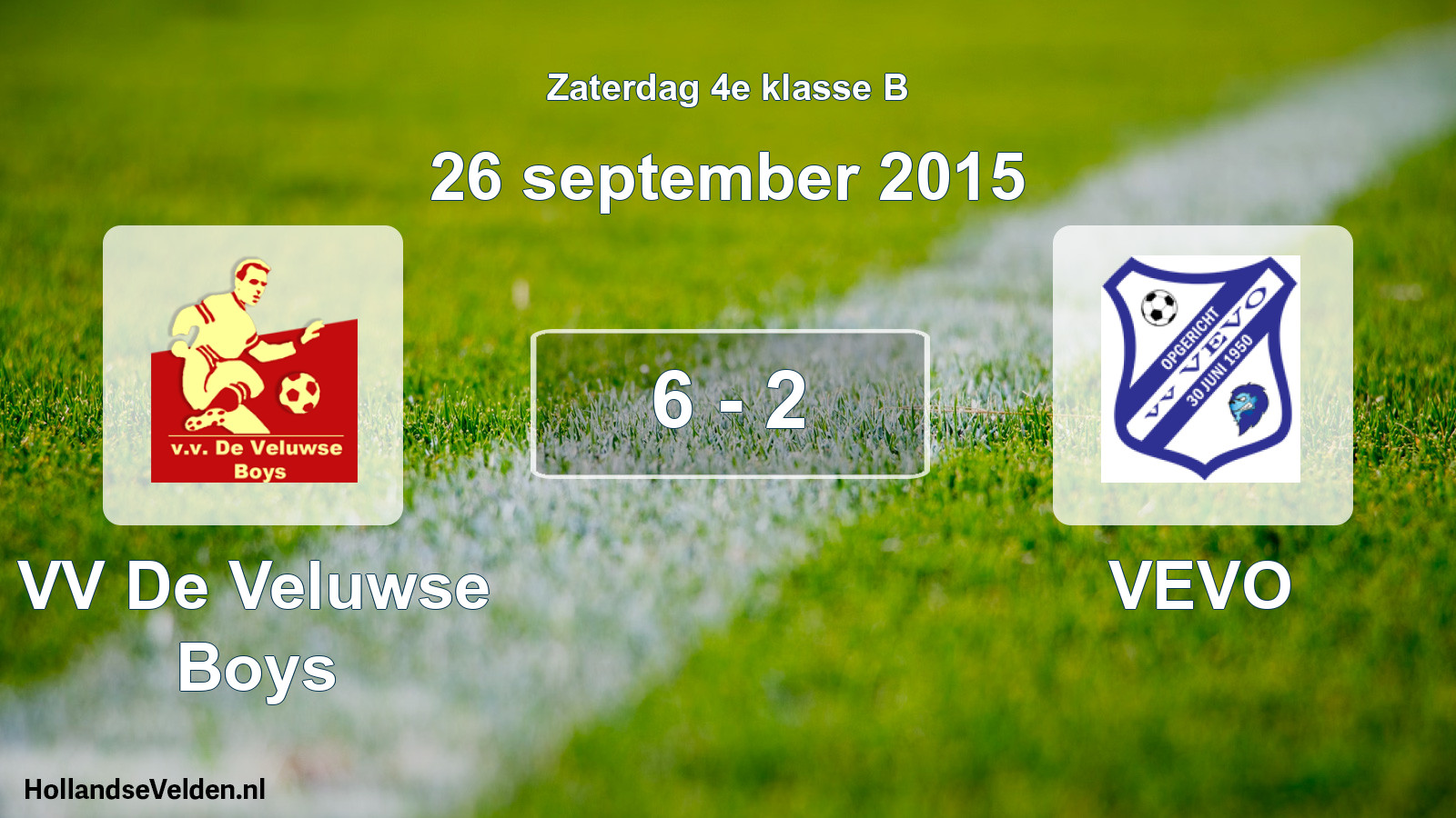 Total number of matches played: VV De Veluwse Boys - VEVO 6 - 2 (26 September 2015)
