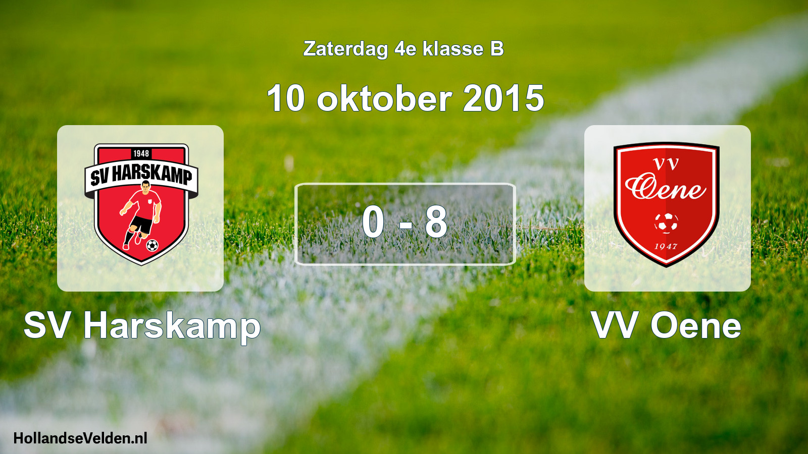 Total number of matches played: SV Harskamp - VV Oene 0 - 8 (10 October 2015)