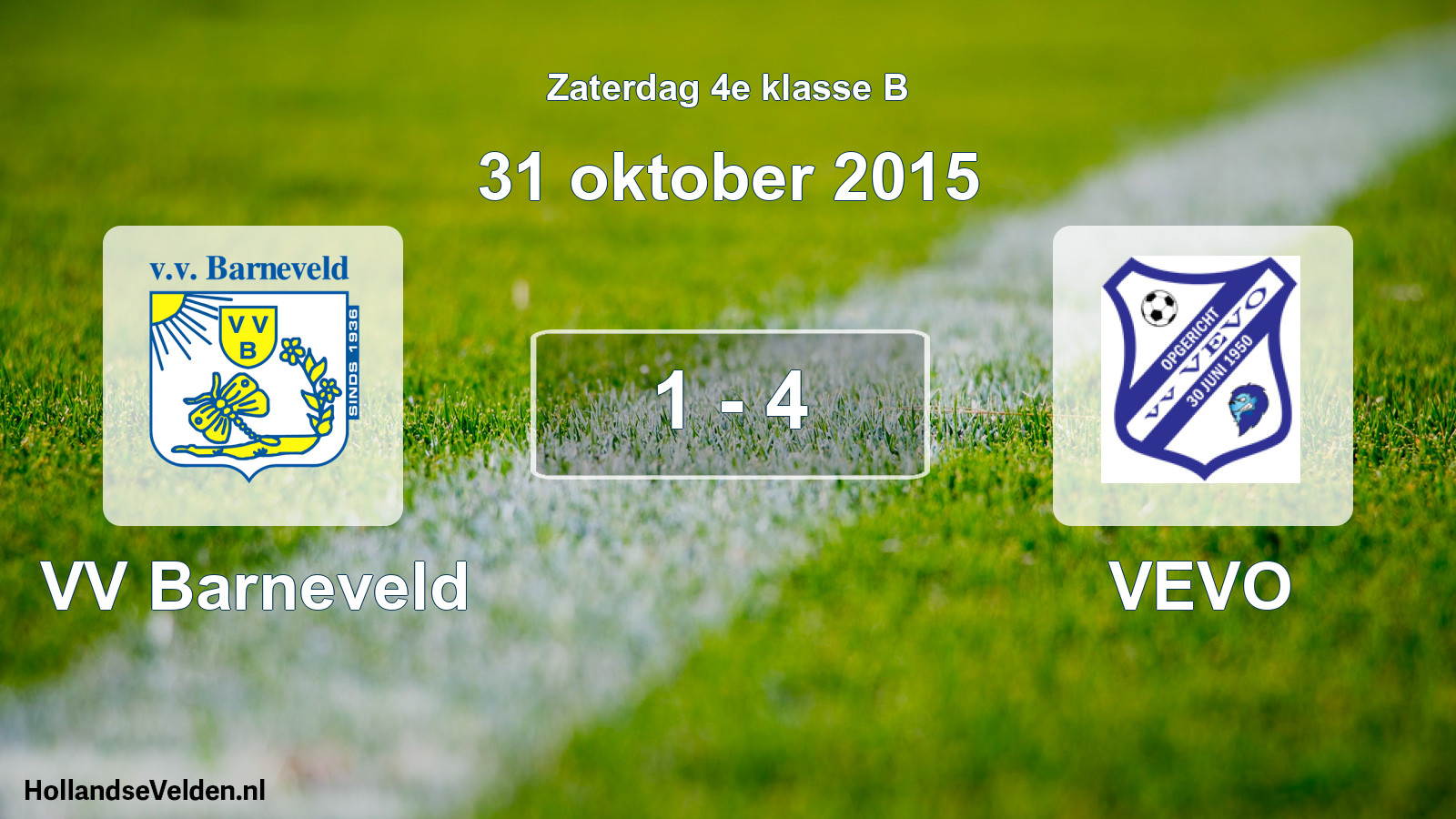 Total number of matches played: VV Barneveld - VEVO 1 - 4 (31 October 2015)