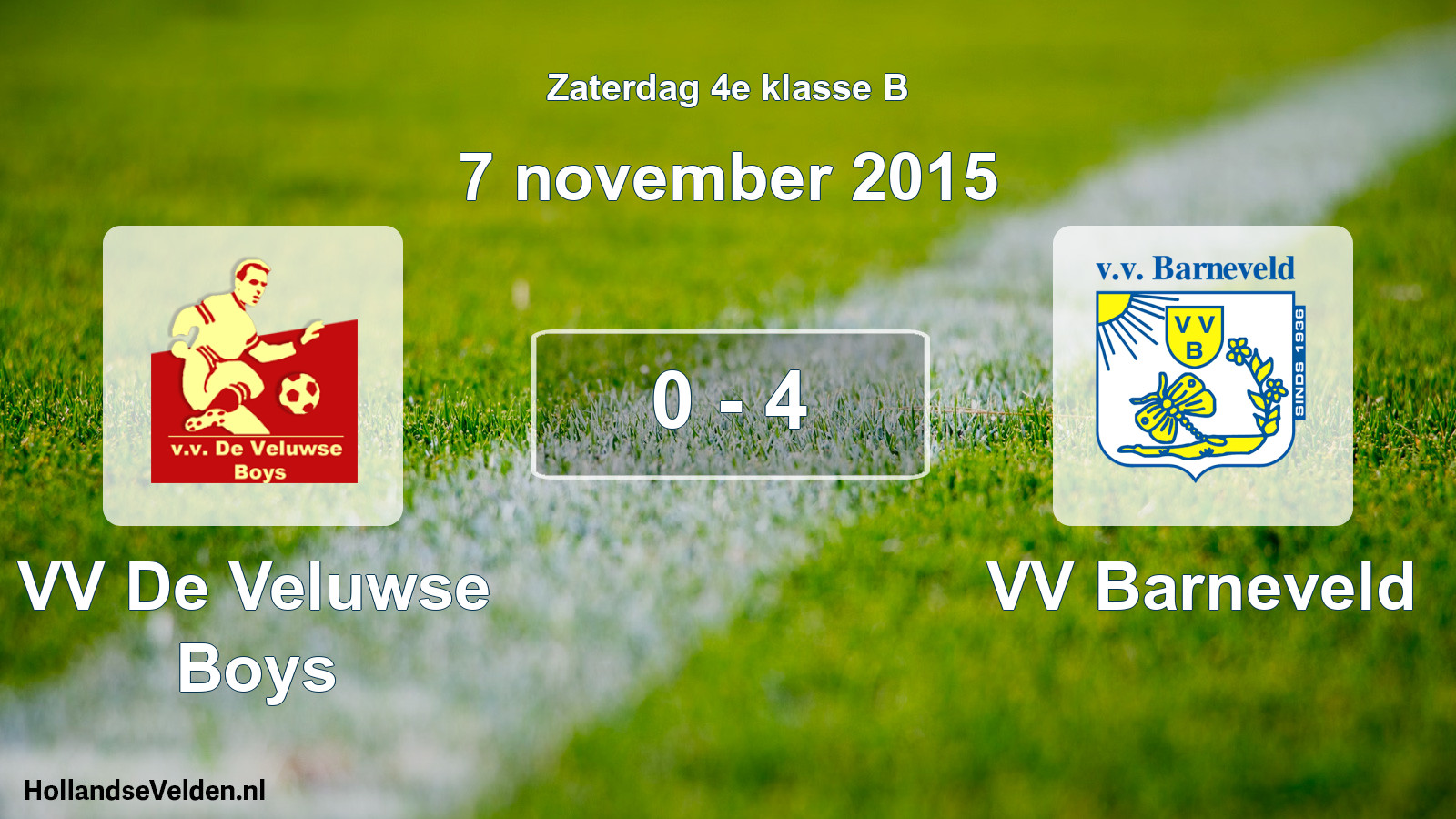 Total number of matches played: VV De Veluwse Boys - VV Barneveld 0 - 4 (7 November 2015)