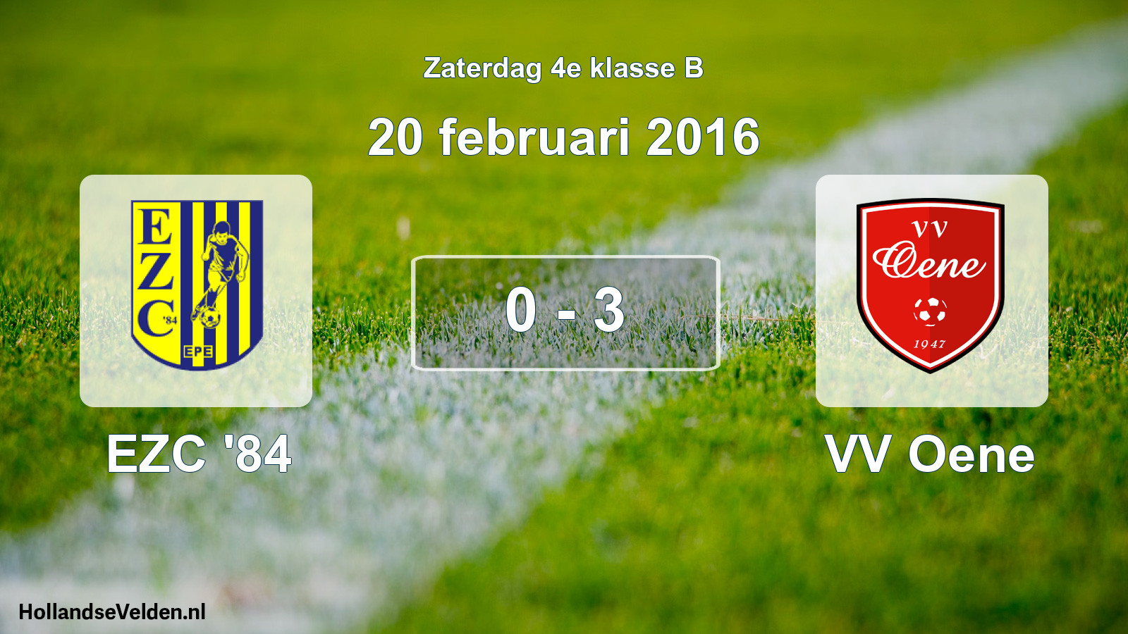 Total number of matches played: EZC '84 - VV Oene 0 - 3 (20 February 2016)