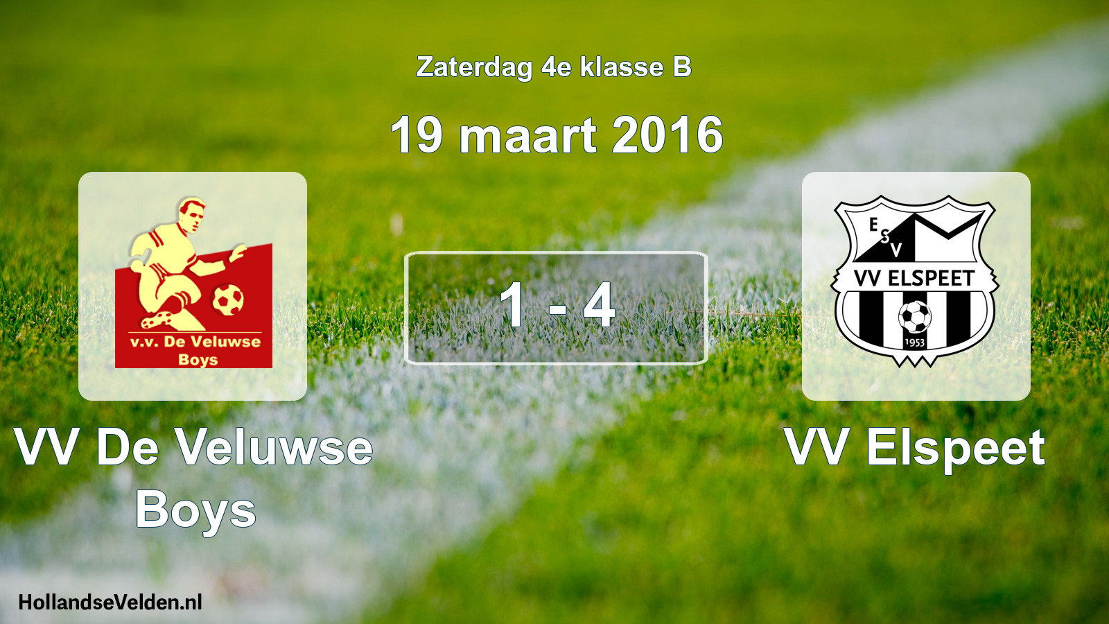 Total number of matches played: VV De Veluwse Boys - VV Elspeet 1 - 4 (19 March 2016)