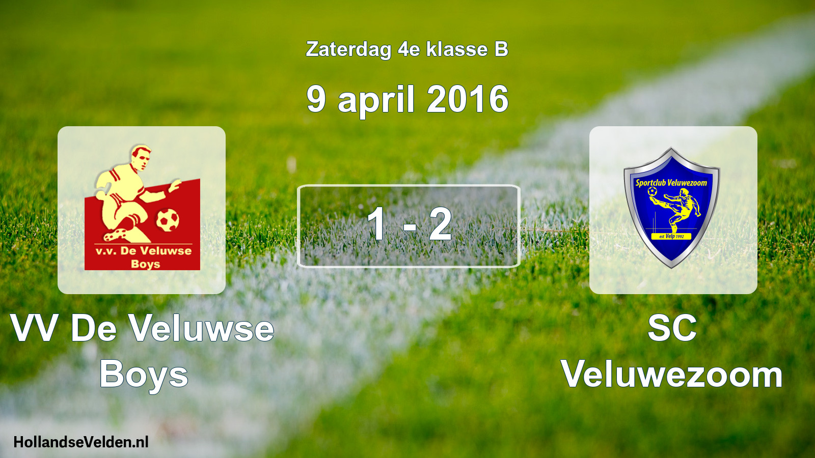 Total number of matches played: VV De Veluwse Boys - SC Veluwezoom 1 - 2 (9 April 2016)