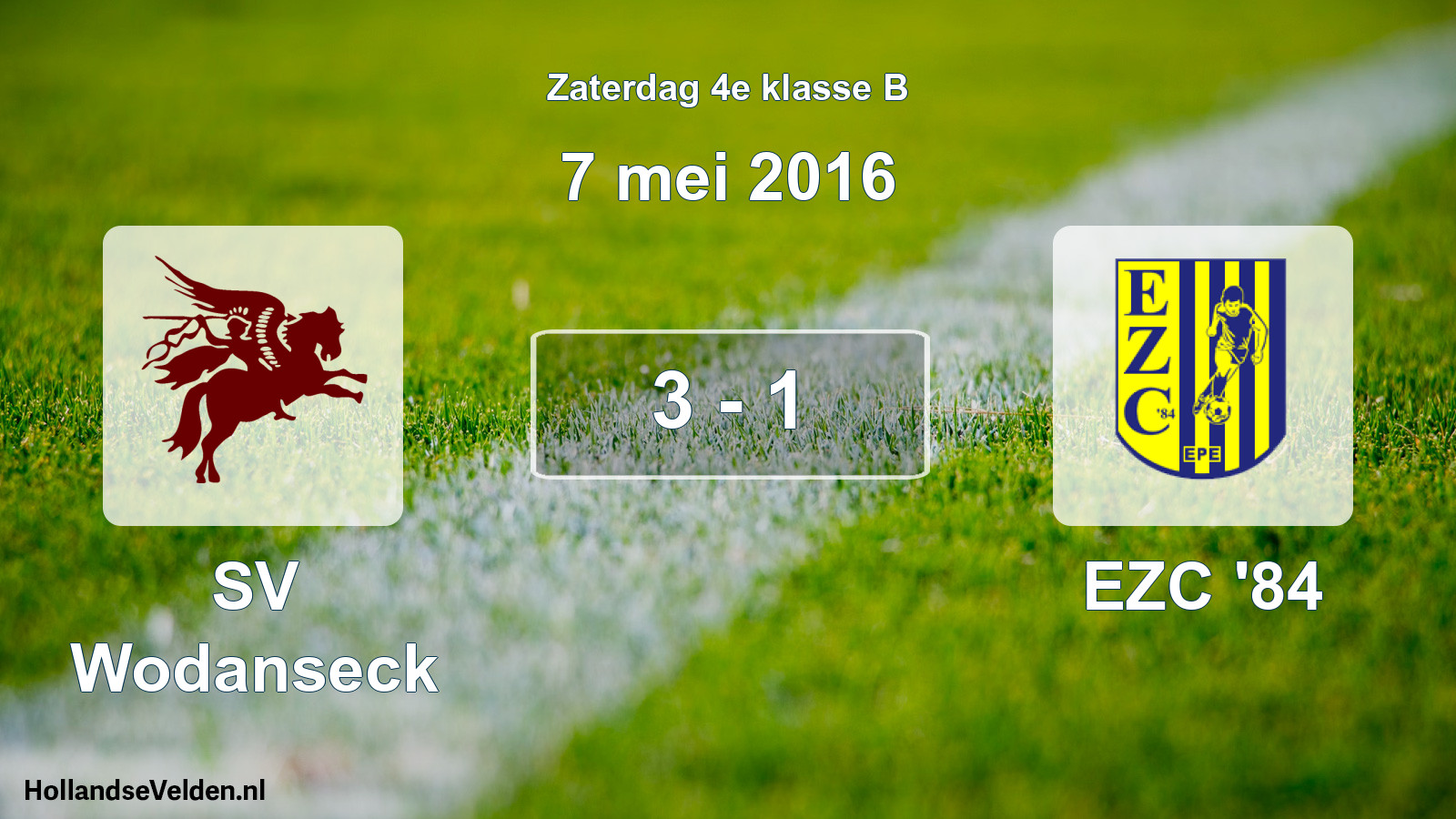 Total number of matches played: SV Wodanseck - EZC '84 3 - 1 (7 May 2016)