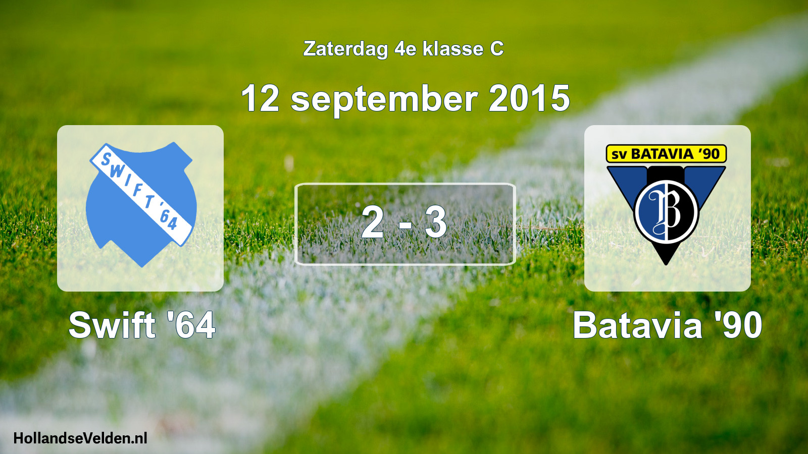 Total number of matches played: Swift '64 - Batavia '90 2 - 3 (12 September 2015)