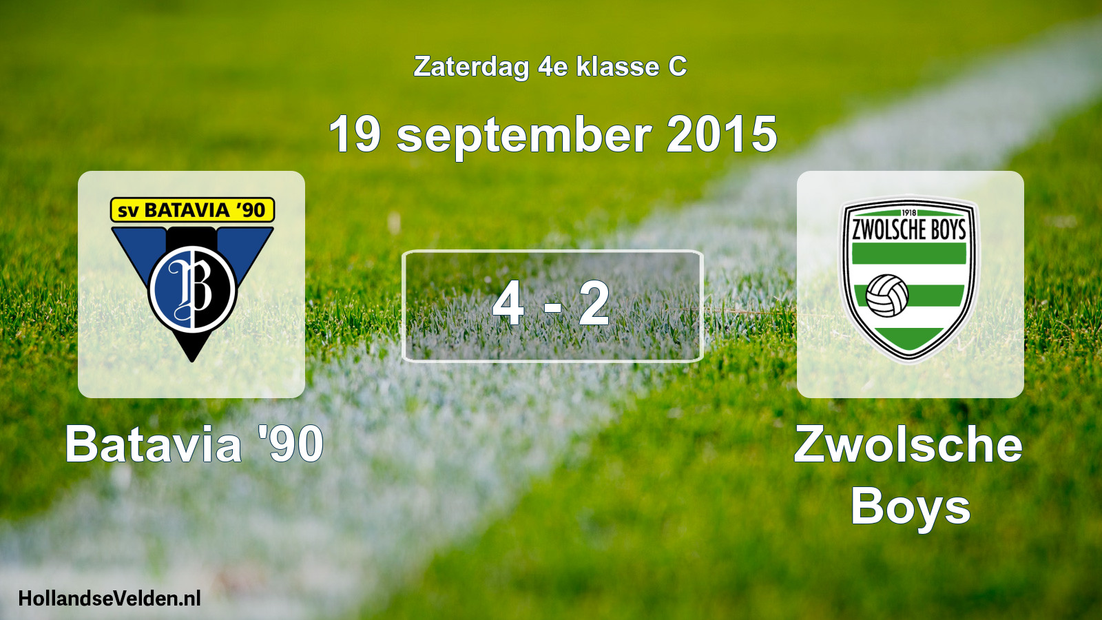 Total number of matches played: Batavia '90 - Zwolsche Boys 4 - 2 (19 September 2015)