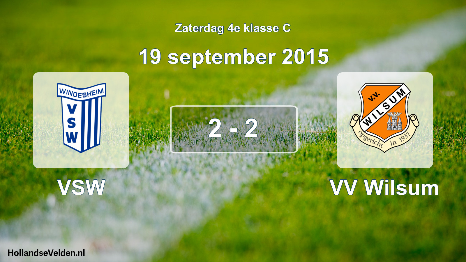 Total number of matches played: VSW - VV Wilsum 2 - 2 (19 September 2015)
