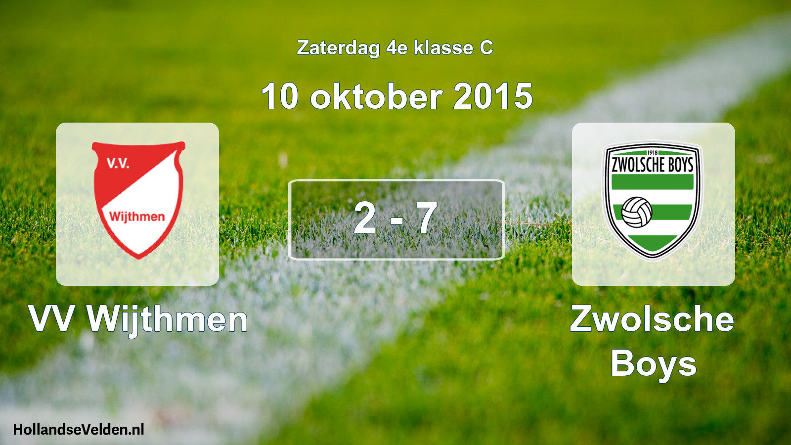 Total number of matches played: VV Wijthmen - Zwolsche Boys 2 - 7 (10 October 2015)